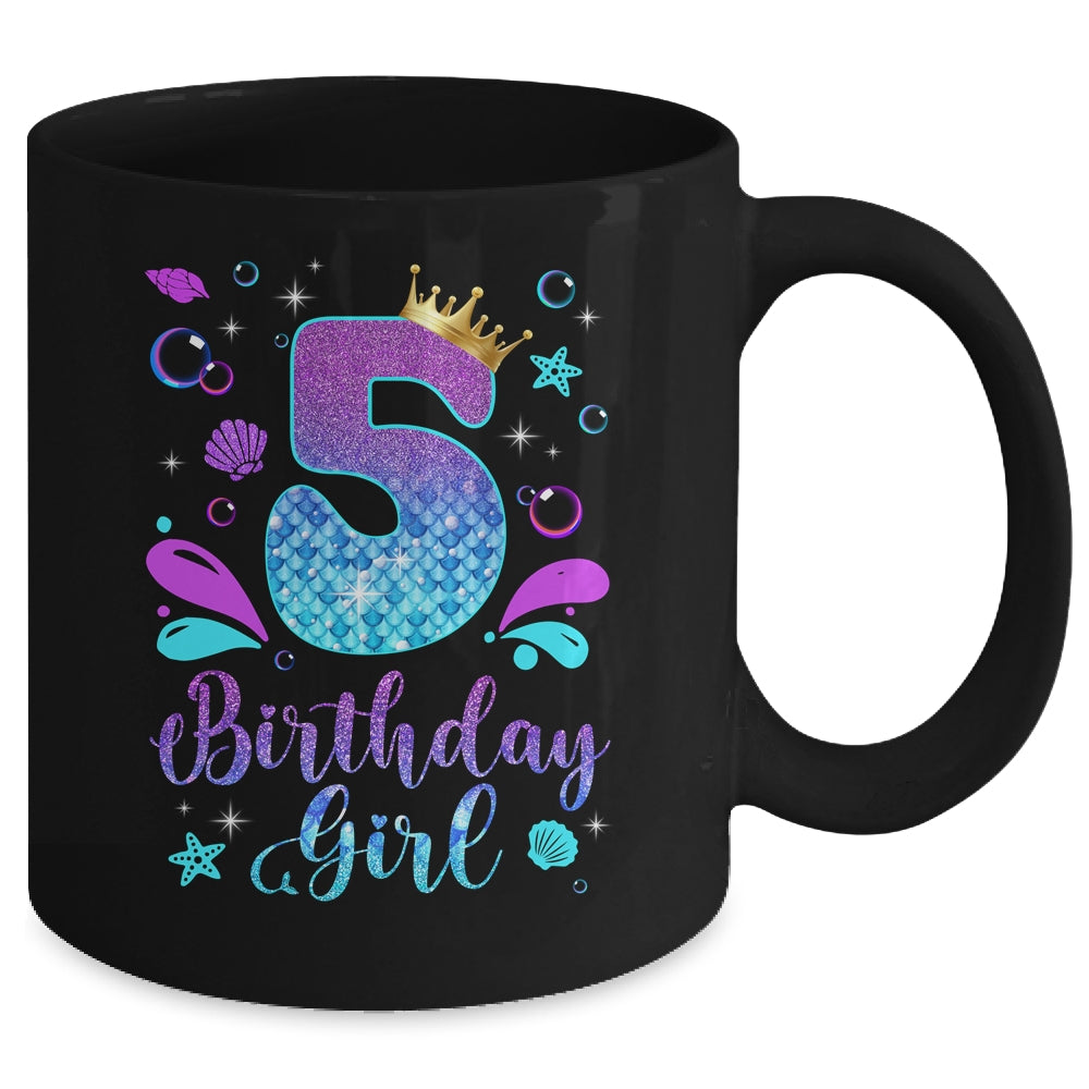 It's My 5th Bday Mermaid Funny Birthday Girls 5 Years Old Mug | teecentury