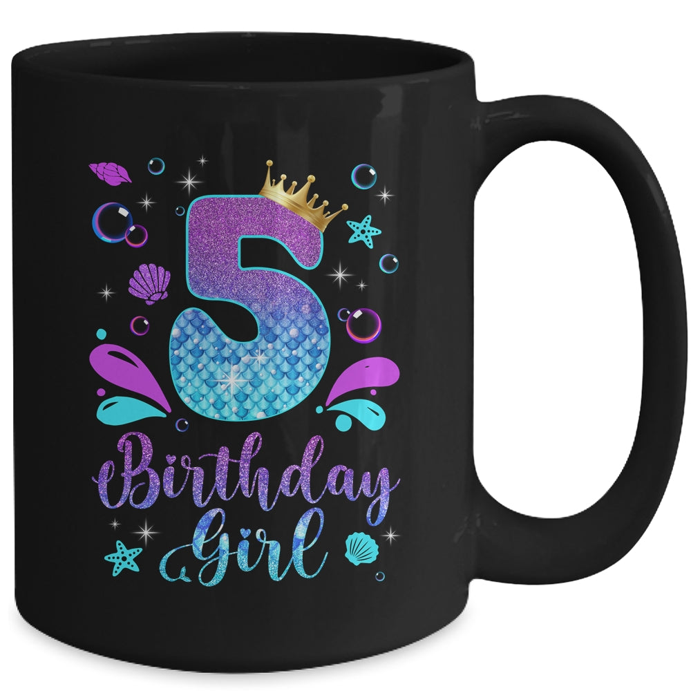 It's My 5th Bday Mermaid Funny Birthday Girls 5 Years Old Mug | teecentury