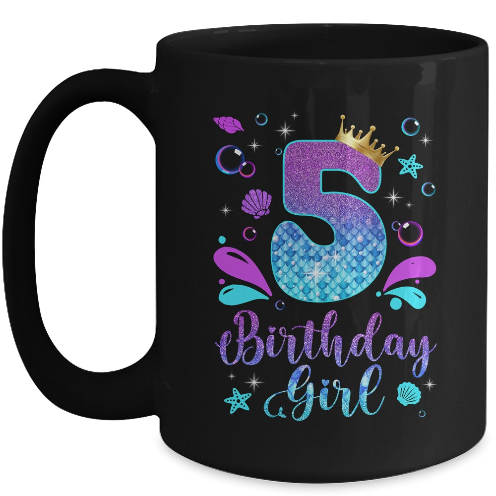It's My 5th Bday Mermaid Funny Birthday Girls 5 Years Old Mug | teecentury