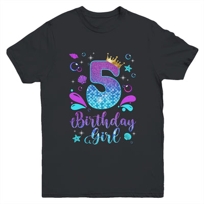 It's My 5th Bday Mermaid Funny Birthday Girls 5 Years Old Youth Shirt | teecentury