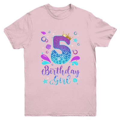 It's My 5th Bday Mermaid Funny Birthday Girls 5 Years Old Youth Shirt | teecentury