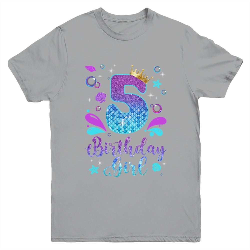 It's My 5th Bday Mermaid Funny Birthday Girls 5 Years Old Youth Shirt | teecentury