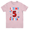 It's My 5th Birthday Spider Web Theme Party 5 Years Old Boys Youth Shirt | teecentury