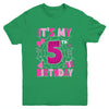 It's My 5th Birthday Spider Web Theme Party 5 Years Old Girl Youth Shirt | teecentury