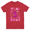 It's My 5th Birthday Spider Web Theme Party 5 Years Old Girl Youth Shirt | teecentury