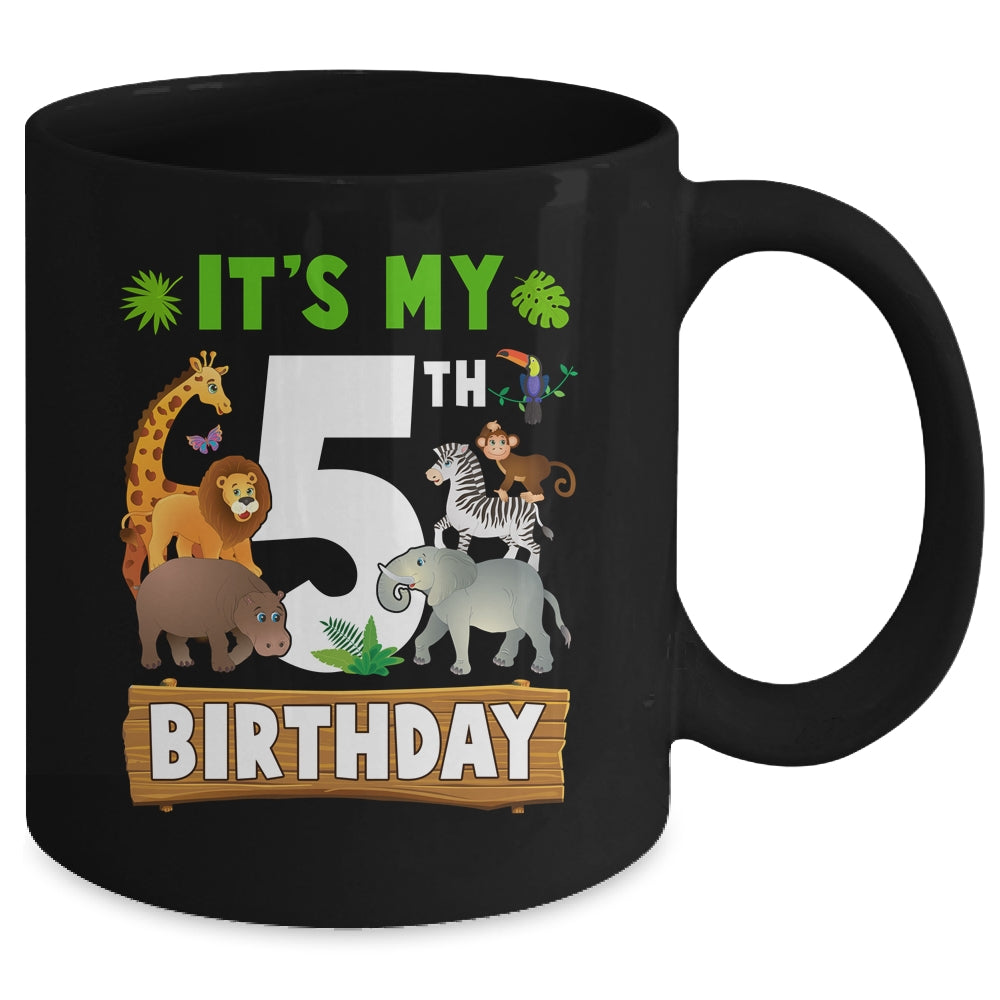 It's My 5th Birthday Zoo Jungle Safari 5 Years Old Birthday Mug | teecentury
