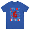 It's My 6th Birthday Spider Web Theme Party 6 Years Old Boys Youth Shirt | teecentury