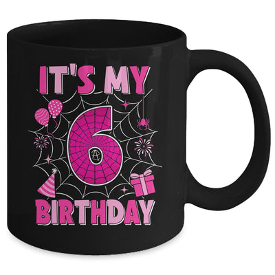 It's My 6th Birthday Spider Web Theme Party 6 Years Old Girls Mug | teecentury