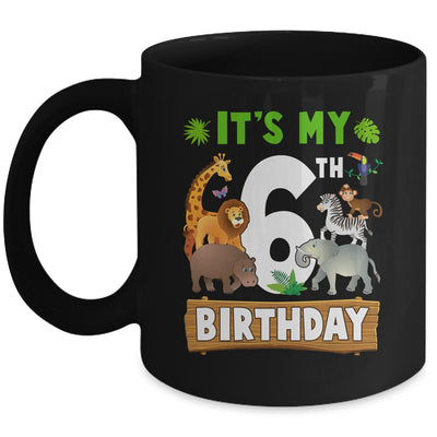 It's My 6th Birthday Zoo Jungle Safari 6 Years Old Birthday Mug | teecentury