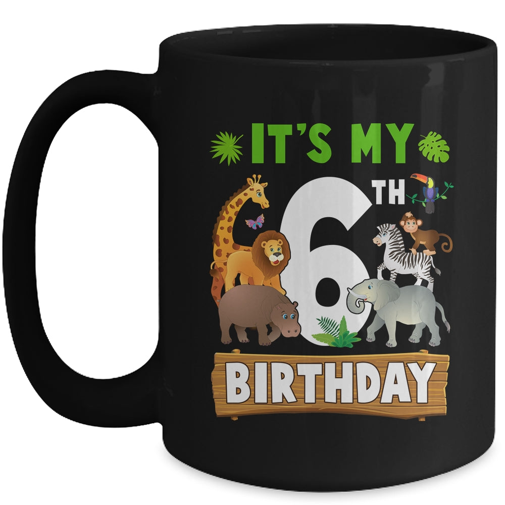 It's My 6th Birthday Zoo Jungle Safari 6 Years Old Birthday Mug | teecentury