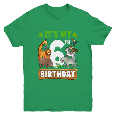 It's My 6th Birthday Zoo Jungle Safari 6 Years Old Birthday Youth Shirt | teecentury