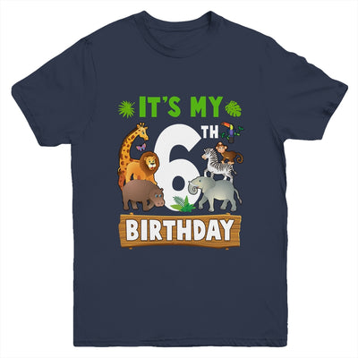 It's My 6th Birthday Zoo Jungle Safari 6 Years Old Birthday Youth Shirt | teecentury