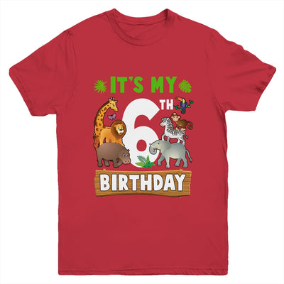 It's My 6th Birthday Zoo Jungle Safari 6 Years Old Birthday Youth Shirt | teecentury