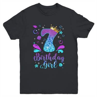 It's My 7th Bday Mermaid Funny Birthday Girls 7 Years Old Youth Shirt | teecentury