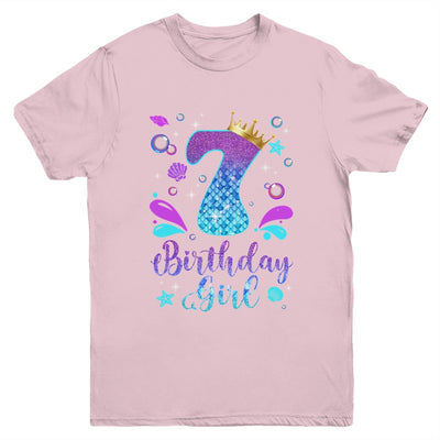 It's My 7th Bday Mermaid Funny Birthday Girls 7 Years Old Youth Shirt | teecentury