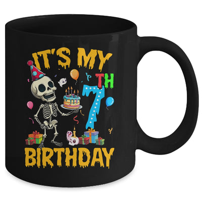 It's My 7th Birthday Party Halloween Skeleton Birthday Kids Mug | teecentury