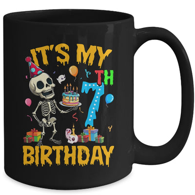 It's My 7th Birthday Party Halloween Skeleton Birthday Kids Mug | teecentury