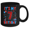 It's My 7th Birthday Spider Web Theme Party 7 Years Old Boys Mug | teecentury
