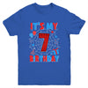 It's My 7th Birthday Spider Web Theme Party 7 Years Old Boys Youth Shirt | teecentury