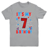 It's My 7th Birthday Spider Web Theme Party 7 Years Old Boys Youth Shirt | teecentury