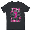 It's My 7th Birthday Spider Web Theme Party 7 Years Old Girl Youth Shirt | teecentury