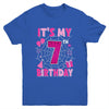 It's My 7th Birthday Spider Web Theme Party 7 Years Old Girl Youth Shirt | teecentury