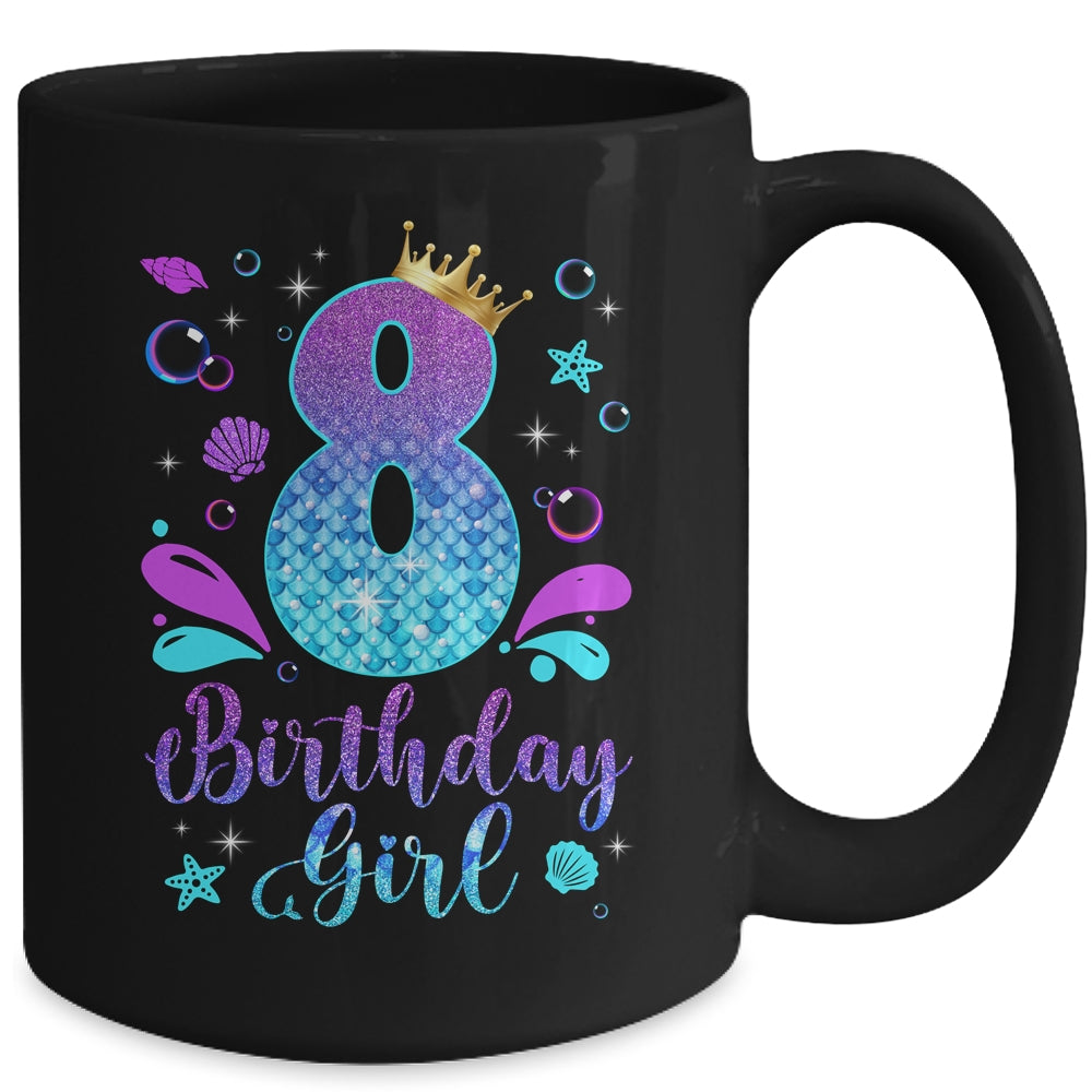 It's My 8th Bday Mermaid Funny Birthday Girls 8 Years Old Mug | teecentury
