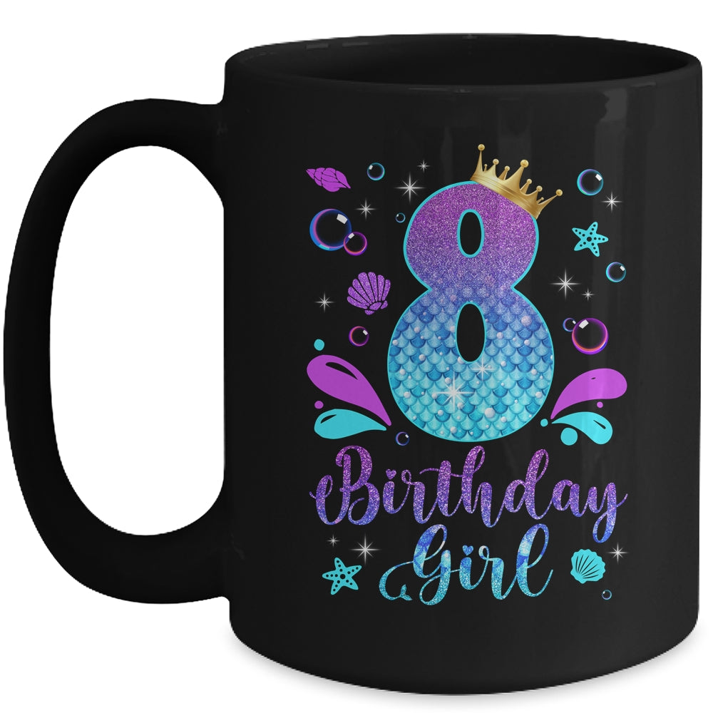It's My 8th Bday Mermaid Funny Birthday Girls 8 Years Old Mug | teecentury