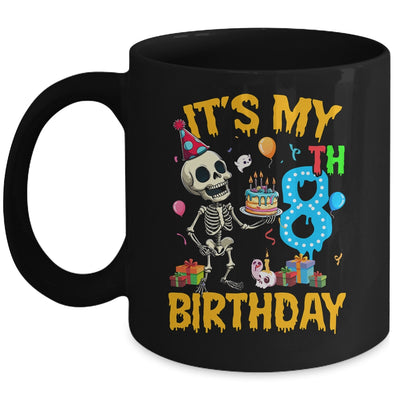 It's My 8th Birthday Party Halloween Skeleton Birthday Kids Mug | teecentury