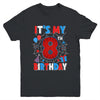 It's My 8th Birthday Spider Web Theme Party 8 Years Old Boys Youth Shirt | teecentury