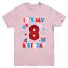 It's My 8th Birthday Spider Web Theme Party 8 Years Old Boys Youth Shirt | teecentury