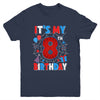 It's My 8th Birthday Spider Web Theme Party 8 Years Old Boys Youth Shirt | teecentury