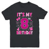 It's My 8th Birthday Spider Web Theme Party 8 Years Old Girl Youth Shirt | teecentury