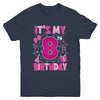 It's My 8th Birthday Spider Web Theme Party 8 Years Old Girl Youth Shirt | teecentury