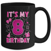 It's My 8th Birthday Spider Web Theme Party 8 Years Old Girls Mug | teecentury