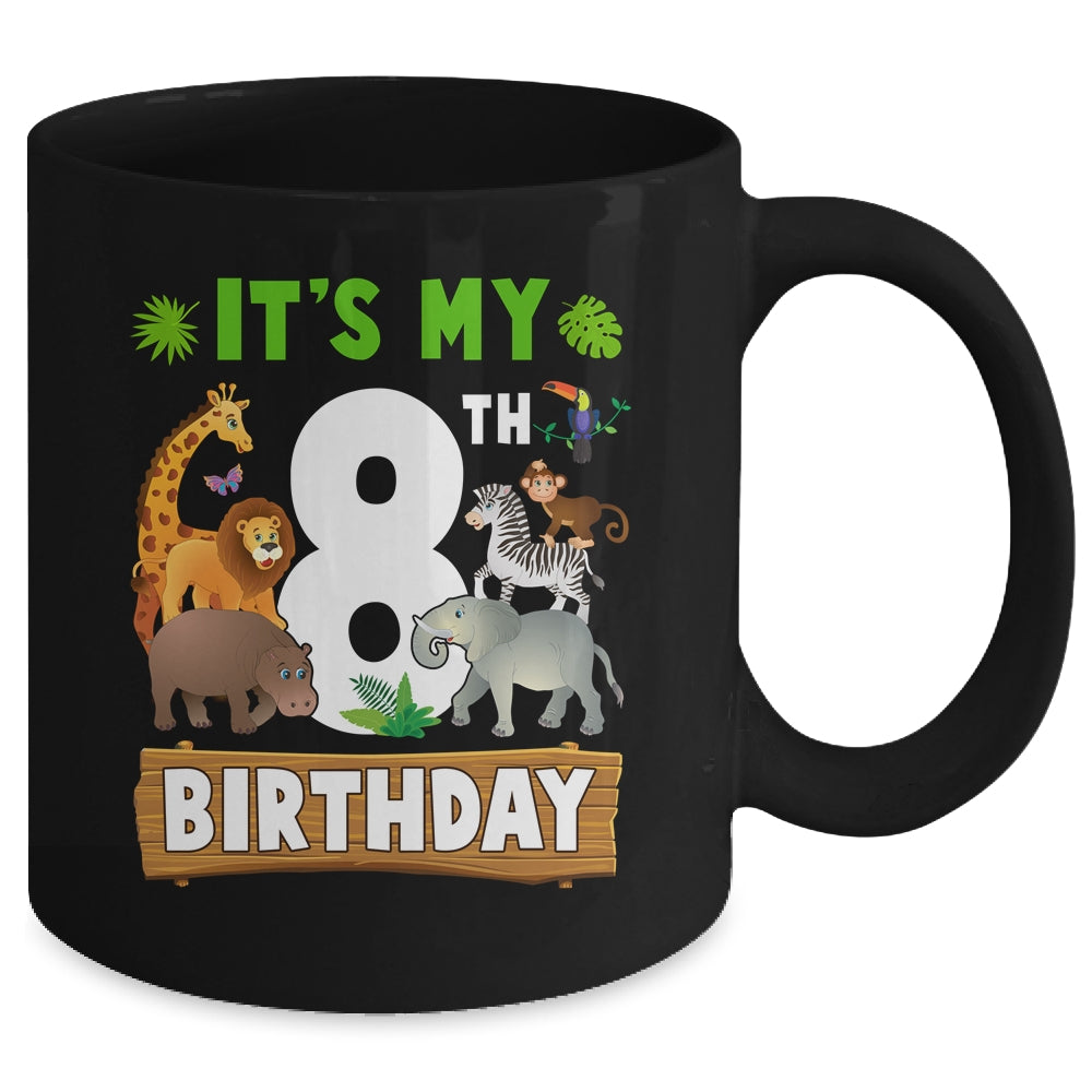 It's My 8th Birthday Zoo Jungle Safari 8 Years Old Birthday Mug | teecentury