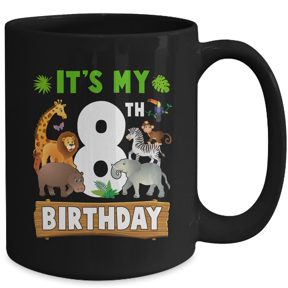 It's My 8th Birthday Zoo Jungle Safari 8 Years Old Birthday Mug | teecentury