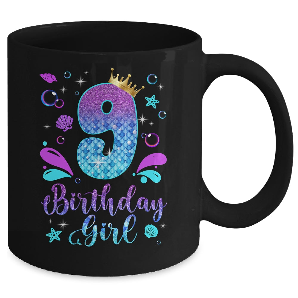It's My 9th Bday Mermaid Funny Birthday Girls 9 Years Old Mug | teecentury