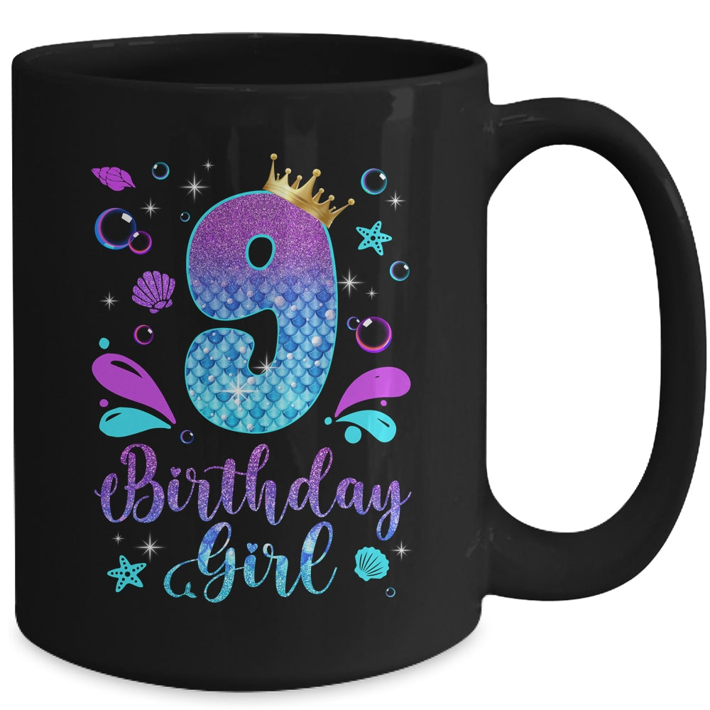 It's My 9th Bday Mermaid Funny Birthday Girls 9 Years Old Mug | teecentury