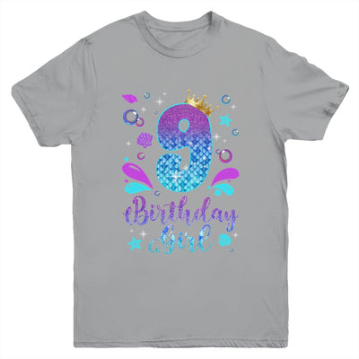 It's My 9th Bday Mermaid Funny Birthday Girls 9 Years Old Youth Shirt | teecentury