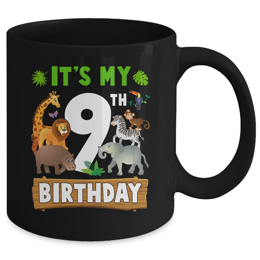 It's My 9th Birthday Zoo Jungle Safari 9 Years Old Birthday Mug | teecentury