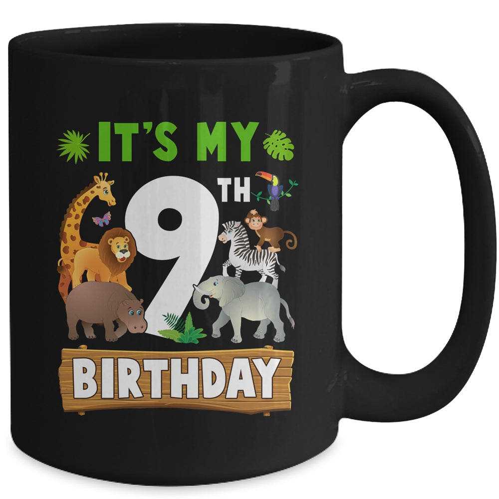 It's My 9th Birthday Zoo Jungle Safari 9 Years Old Birthday Mug | teecentury