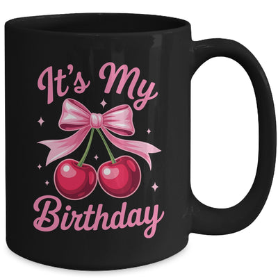 It's My Birthday Coquette Bow Cherry Birthday Girls Women Mug | teecentury