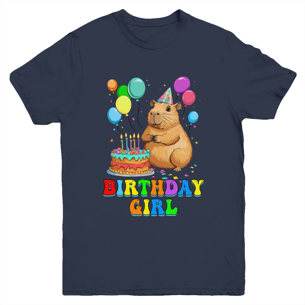 It's My Birthday Girl Capybara Lovers Capy Birthday Party Youth Shirt | teecentury