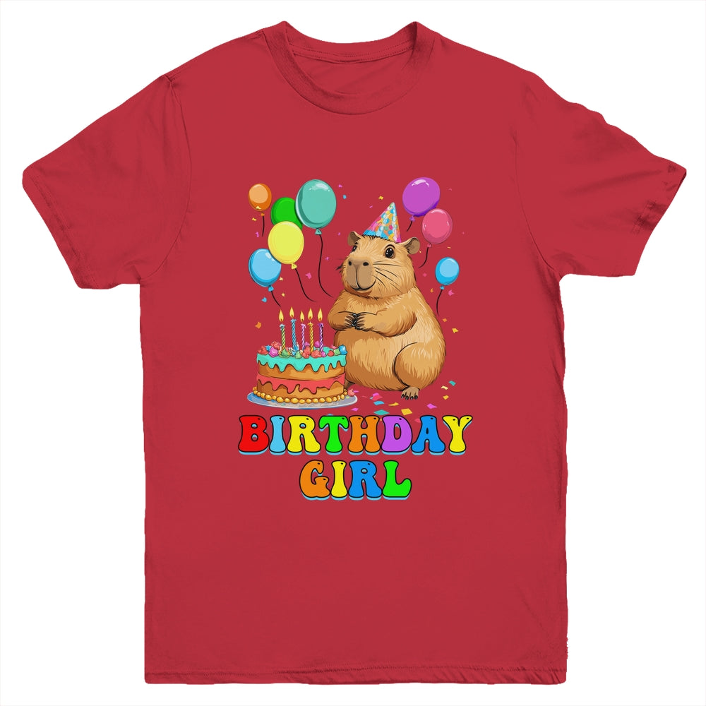 It's My Birthday Girl Capybara Lovers Capy Birthday Party Youth Shirt | teecentury