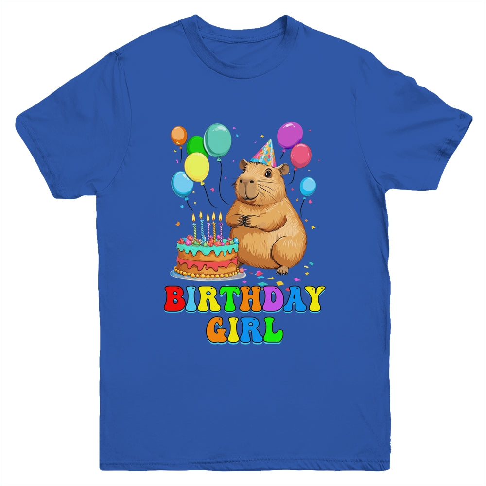 It's My Birthday Girl Capybara Lovers Capy Birthday Party Youth Shirt | teecentury