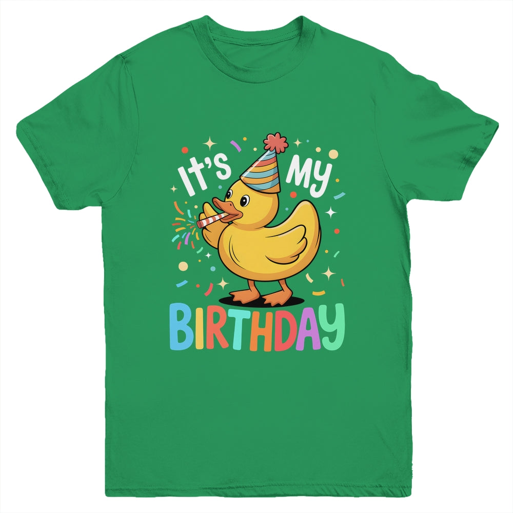 It's My Birthday Rubber Duck Lover Kids Girls Boys Bday Youth Shirt | teecentury