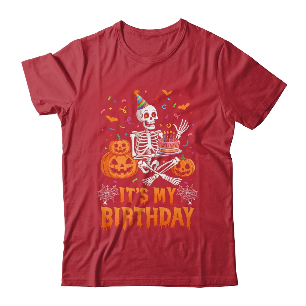 It's My Birthday Skeleton Happy Halloween Birthday Party Shirt & Hoodie | teecentury