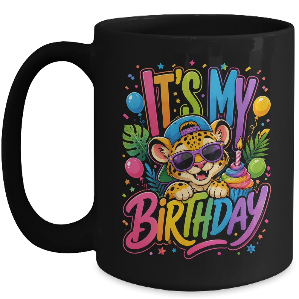 It's My Birthday Zoo Animals Leopard Cheetah Birthday Boy Mug | teecentury