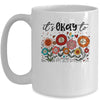 It's Okay To Boho Mental Health Floral Flowers Motivational Mug | teecentury